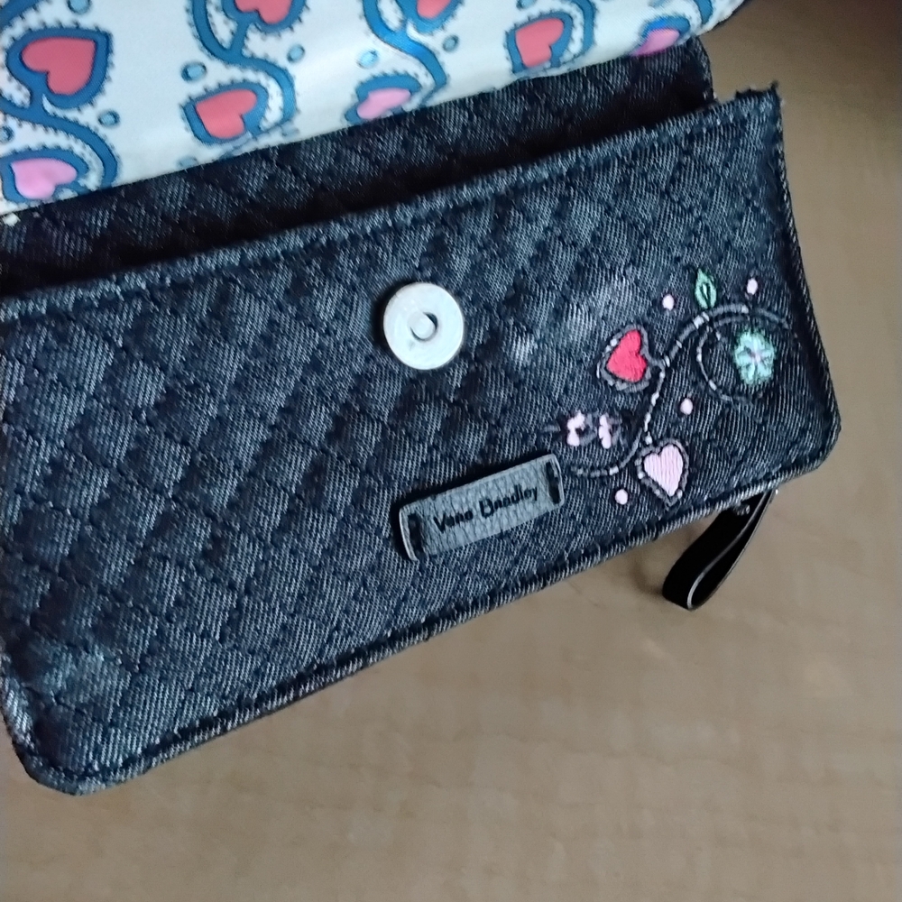 Embroidered Denim Wristlet Bag - Picture 4 of 4